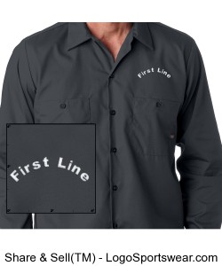 Dickies Mens Long-Sleeve Industrial Poplin Work Shirts Design Zoom